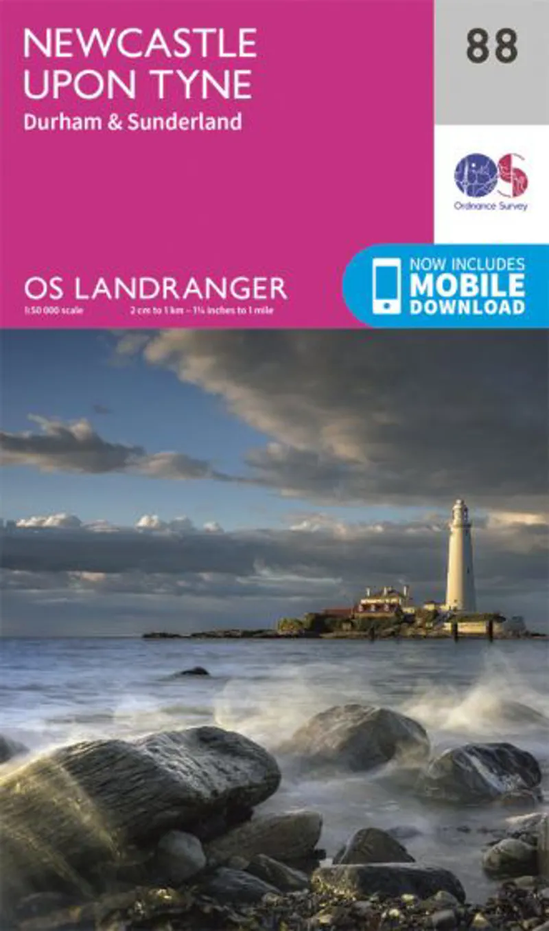 OS Landranger Map 88 - Newcastle upon Tyne Durham and Sunderland